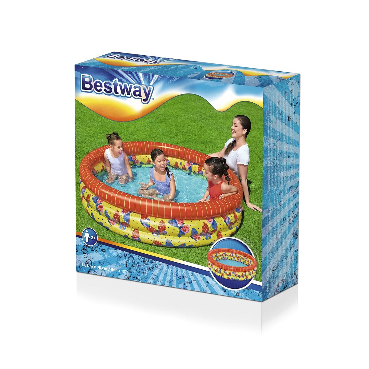 Täispuhutav lastebassein Bestway Liblikad 168 x 38 cm